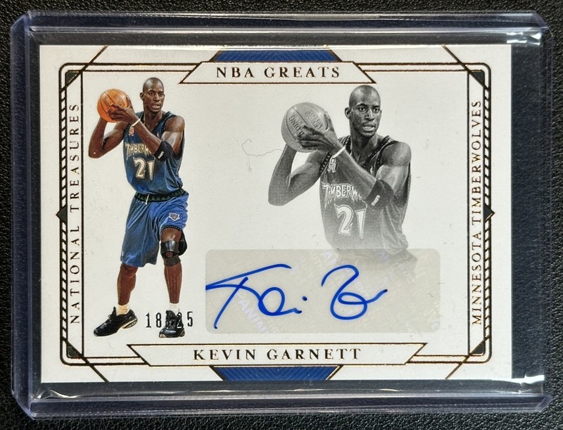 KEVIN GARNETT 2020-21 PANINI NATIONAL TREASURES NBA GREATS AUTO BRONZE 18/25