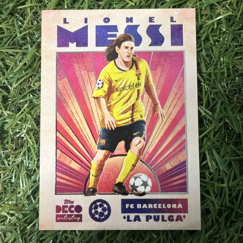 Lionel Messi SP 2024-25 Topps Deco UEFA Club Competitions Artistry view 2