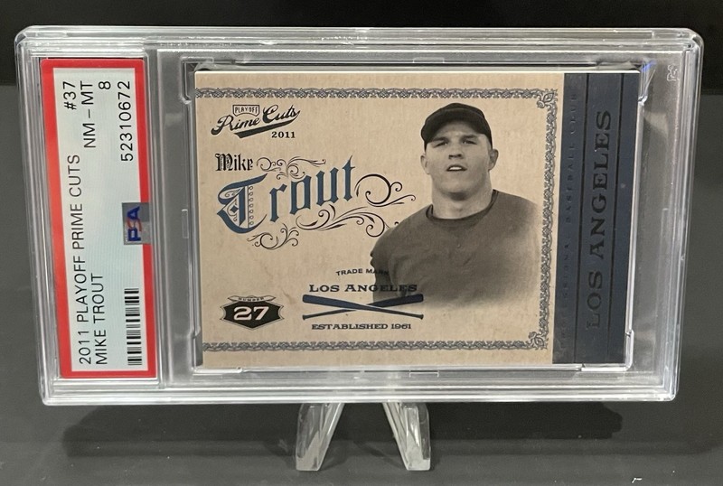2011 Playoff Prime Cuts Mike Trout #37 11/99 SP PSA 8 Los Angeles Angels