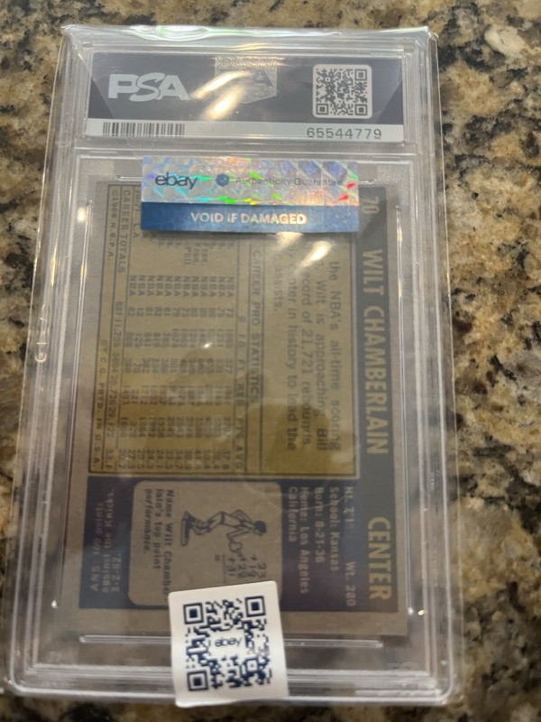 1971 topps wilt chamberlain psa 8 view 2