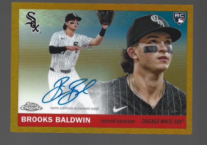 Topps 2025 Chrome Platinum Brooks Baldwin White Sox Rookie Gold Auto CPA-BBA /50