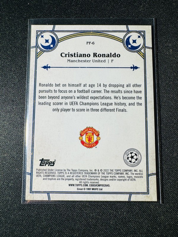 2021-22 Topps Merlin Chrome Prophecy Fulfilled Cristiano Ronaldo Refractor view 2