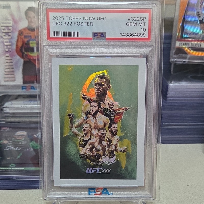 Topps 2025 Topps Now UFC UFC 322 Poster #322SP PSA 10 Graded Card