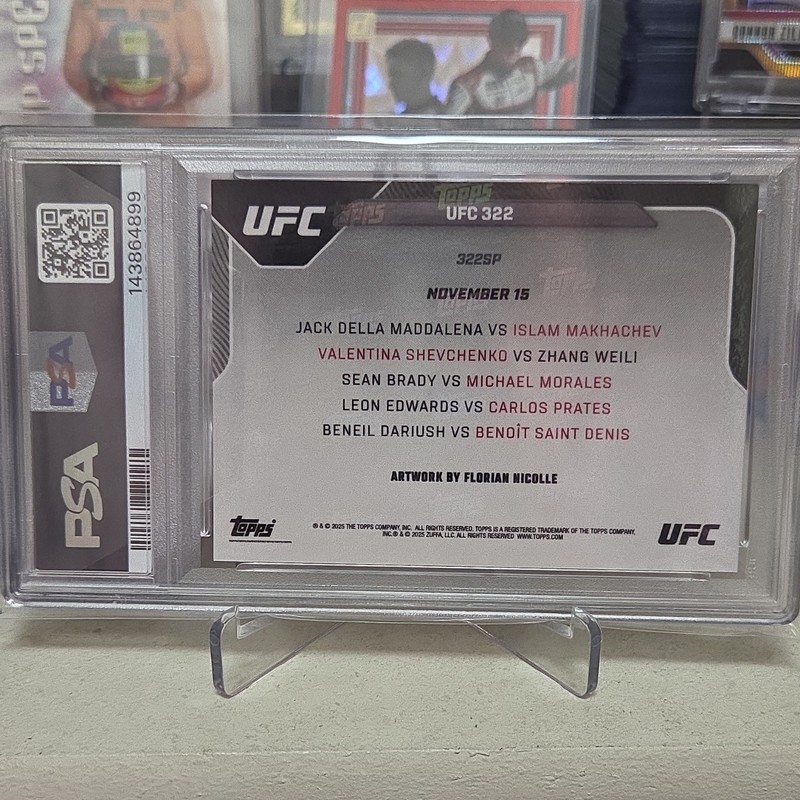 Topps 2025 Topps Now UFC UFC 322 Poster #322SP PSA 10 Graded Card view 2