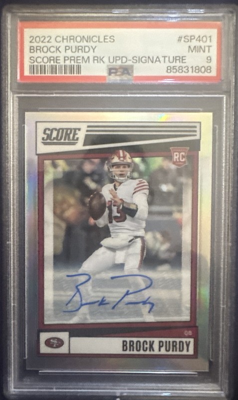 2022 Chronicles Score Premium Rookies SP-401 Brock Purdy (RC) Auto PSA 9 36/75🔥