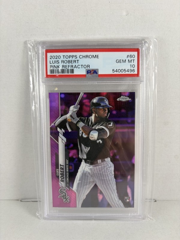 2020 Topps Chrome Luis Robert #60 Pink Refractor (RC) PSA 10 Baseball Card
