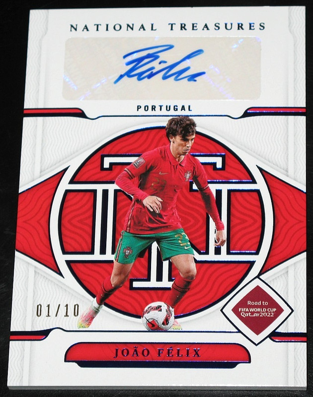 2022 National Treasures Road to FIFA Joao Felix Sapphire Signatures # 01/10 Auto