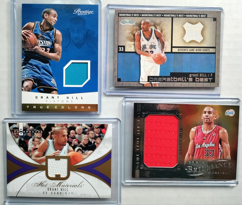 4x Grant Hill PATCH Lot Game Used Worn Jersey Fleer Hot Prospects Brilliance