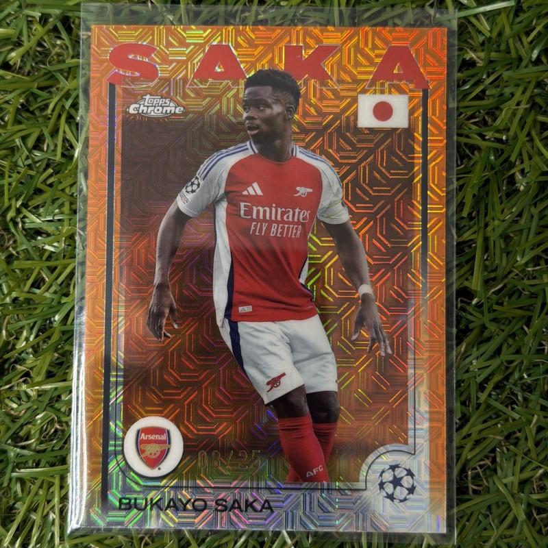 BUKAYO SAKA /25 ORANGE MOJO REFRACTOR TOPPS CHROME UEFA JAPANESE 2024-25 ARSENAL