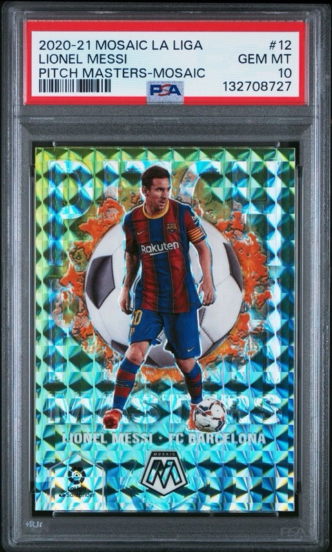 2020-21 Panini Mosaic La Liga Pitch Masters Lionel Messi #12 Mosaic PSA 10