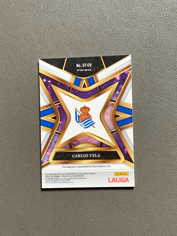 2024-25 Panini Select La Liga - Select Signatures Carlos Vela Silver Prizm Auto view 2