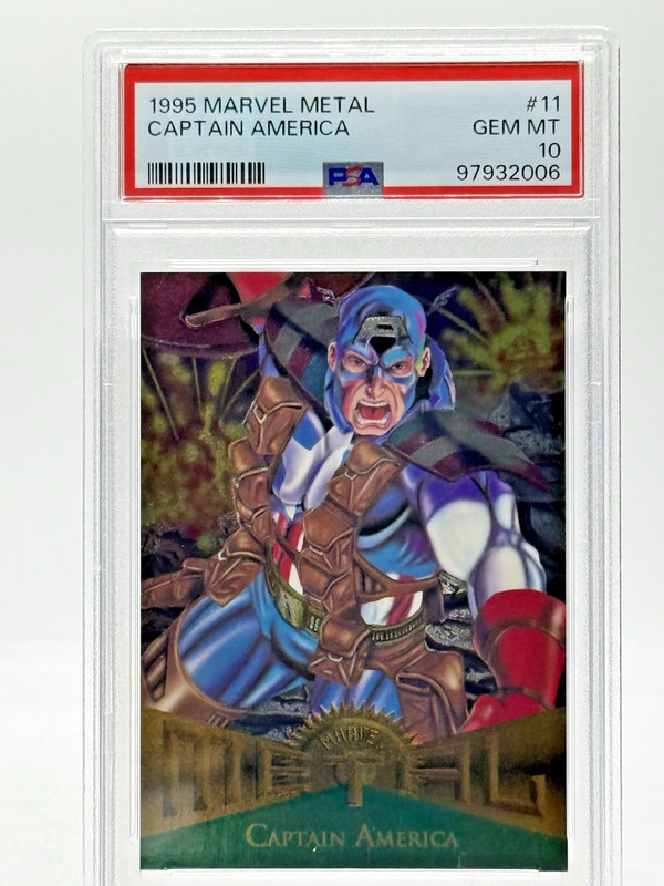 1995 Marvel Metal GOLD Holo #11 CAPTAIN AMERICA (PSA GEM MT 10)
