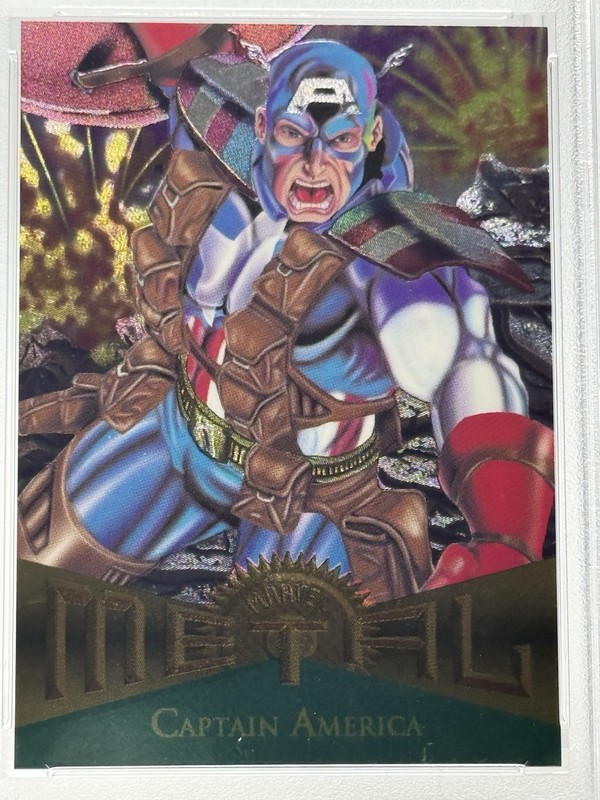 1995 Marvel Metal GOLD Holo #11 CAPTAIN AMERICA (PSA GEM MT 10) view 2