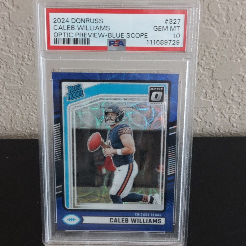 Caleb Williams Rookie RC PSA 10 2024 Optic Preview #327 Blue Scope Bears Graded