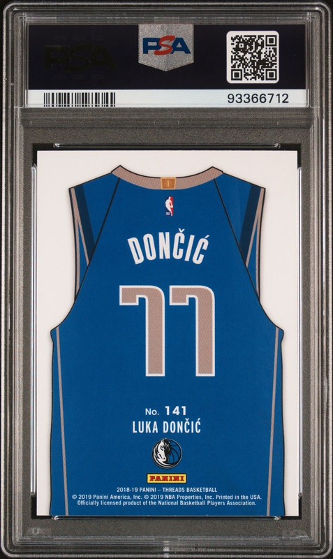 Panini Threads 2018-19 Luka Doncic Rookie Dazzle #141 PSA 10 Mavericks view 2