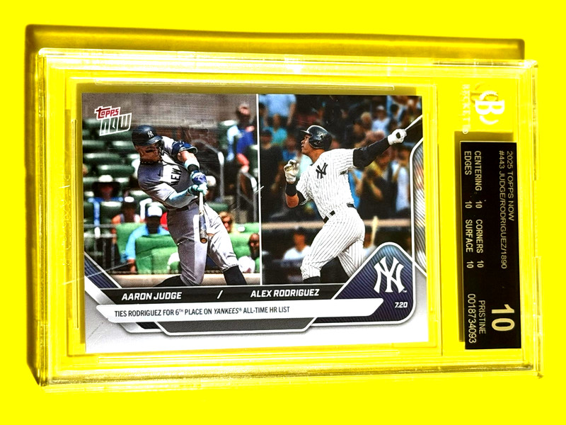 2025 TOPPS NOW #443 ALEX RODRIGUEZ AARON JUDGE HRS BGS 10 BLACK LABEL 4093