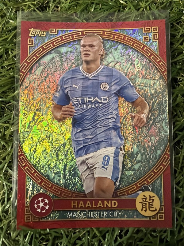 2023-24 Topps UEFA Jade Edition Erling Haaland Dragon New Year #NY-1 SP view 2