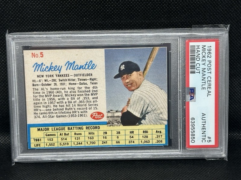 1962 Post Cereal Mickey Mantle PSA Authentic 