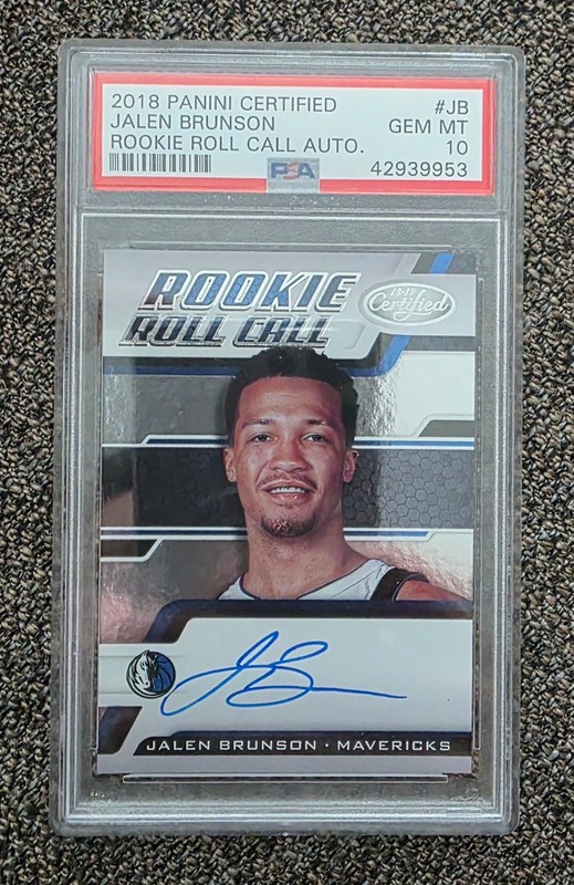 2018 Panini Certified Jalen Brunson Rookie Roll Call Autograph PSA 10 GEM MT