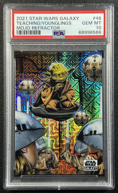 TEACHING THE YOUNGLINGS PSA 10 2021 TOPPS CHROME STAR WARS GALAXY #46 MOJO 24/50