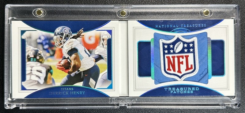 1/1 DERRICK HENRY 2020 NATIONAL TREASURES TREASURED NFL SHIELD PATCH BOOKLET 1/1