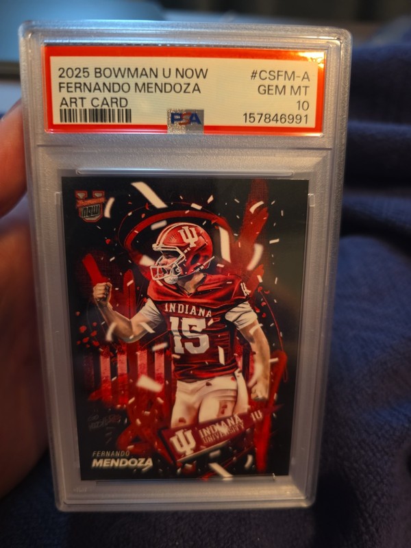 2026 Bowman U Now Fernando Mendoza Encased Art Card #CSFM-A PSA 10! 🔥