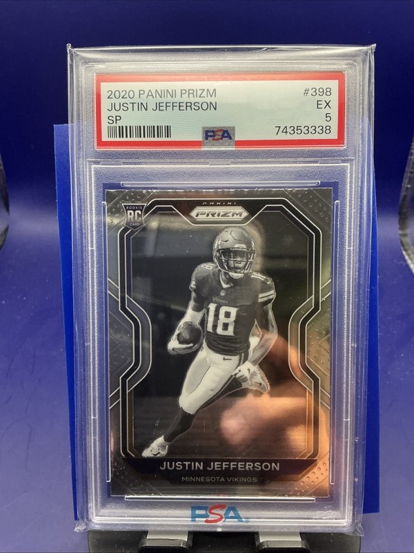 Panini 2020 Prizm Rookie SP Negative Justin Jefferson #398 PSA 5 Vikings NFL