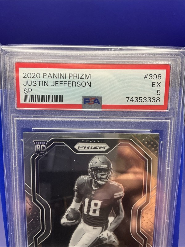 Panini 2020 Prizm Rookie SP Negative Justin Jefferson #398 PSA 5 Vikings NFL view 2