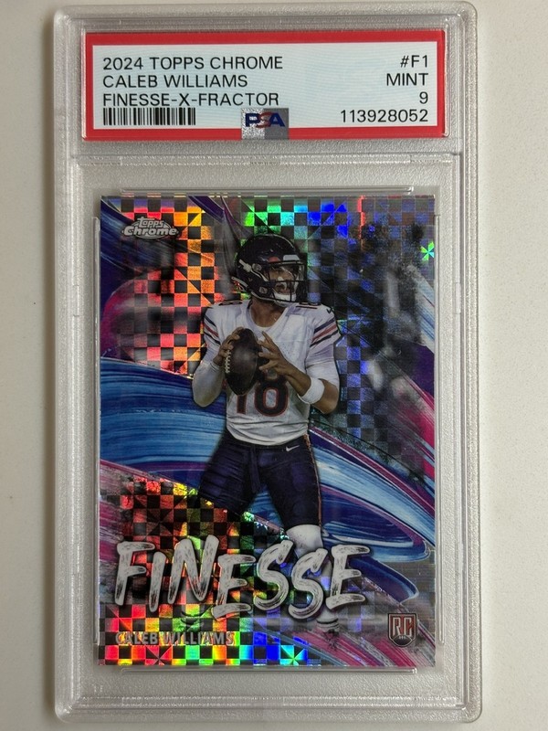 Caleb Williams 2024 Topps Chrome Finesse X-Fractor #F-1 Rookie RC Chicago PSA 9
