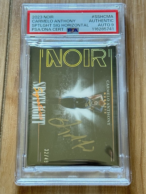 2024-25 Noir Carmelo Anthony Spotlight Signature Auto /49 PSA  Auto 9 Rare!!