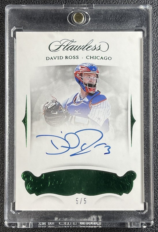 DAVID ROSS 2018 PANINI FLAWLESS #FS-DR SIGNATURES AUTO EMERALD 5/5 CUBS