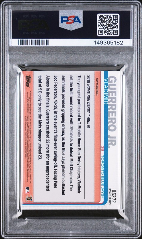 Vladimir Guerrero Jr. - 2019 Topps Mini RC #US272   PSA 9 view 2