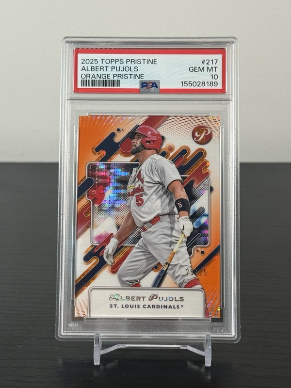 Albert Pujols 2025 Topps Pristine Orange Pristine /25 PSA 10 