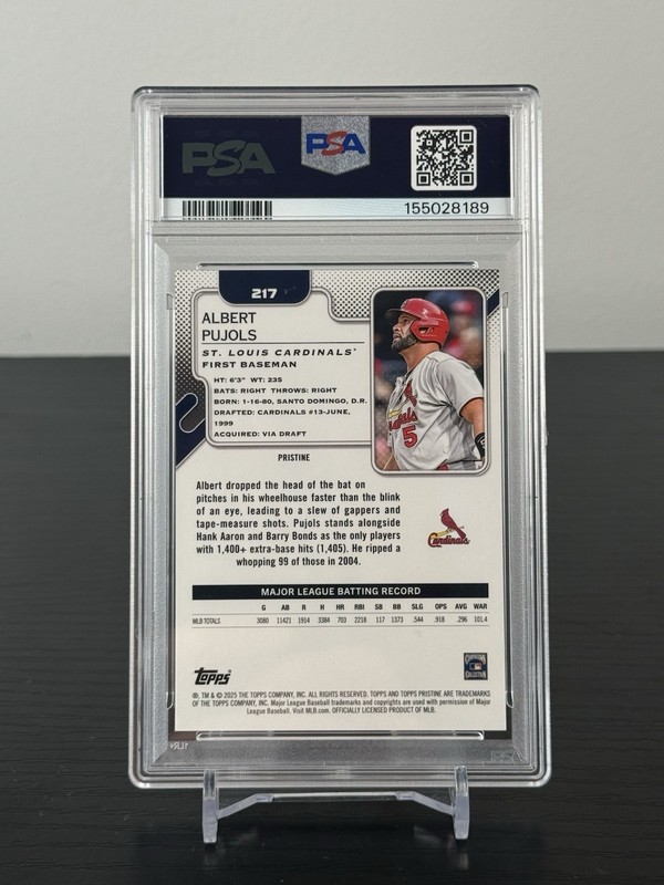 Albert Pujols 2025 Topps Pristine Orange Pristine /25 PSA 10  view 2