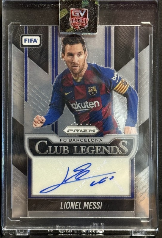 2025-26 Panini Prizm FIFA Barcelona Lionel Messi Club Legends Auto view 2