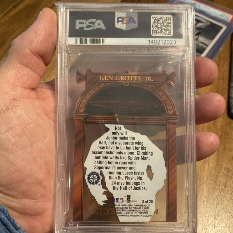 1997 SKYBOX E-X 2000 HALL OR NOTHING DIE-CUT & ACETATE KEN GRIFFEY JR PSA 7 RARE view 2