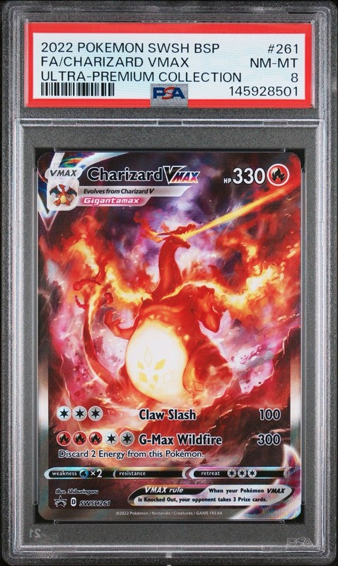 2022 Pokeman BSP FA Charizard VMAX Ultra-Premium Collection SWSH261 PSA 8