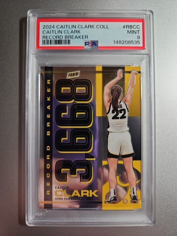 2024 Panini Caitlin Clark Collection Record Breaker PSA 9 #RBCC Iowa Hawkeyes