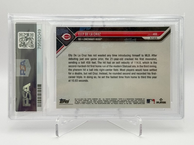 2023 Topps Now ELLY DE LA CRUZ #400 Call-Up Graded PSA 10 Gem Mt REDS view 2