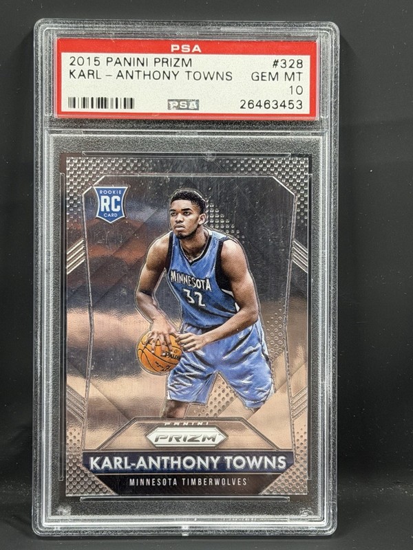 2015 Panini Prizm Karl - Anthony Towns RC  #328 PSA 10 KNICKS NBA Finals