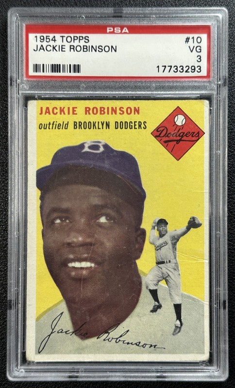 JACKIE ROBINSON PSA 3 1954 TOPPS BASEBALL #10 DODGERS 3293
