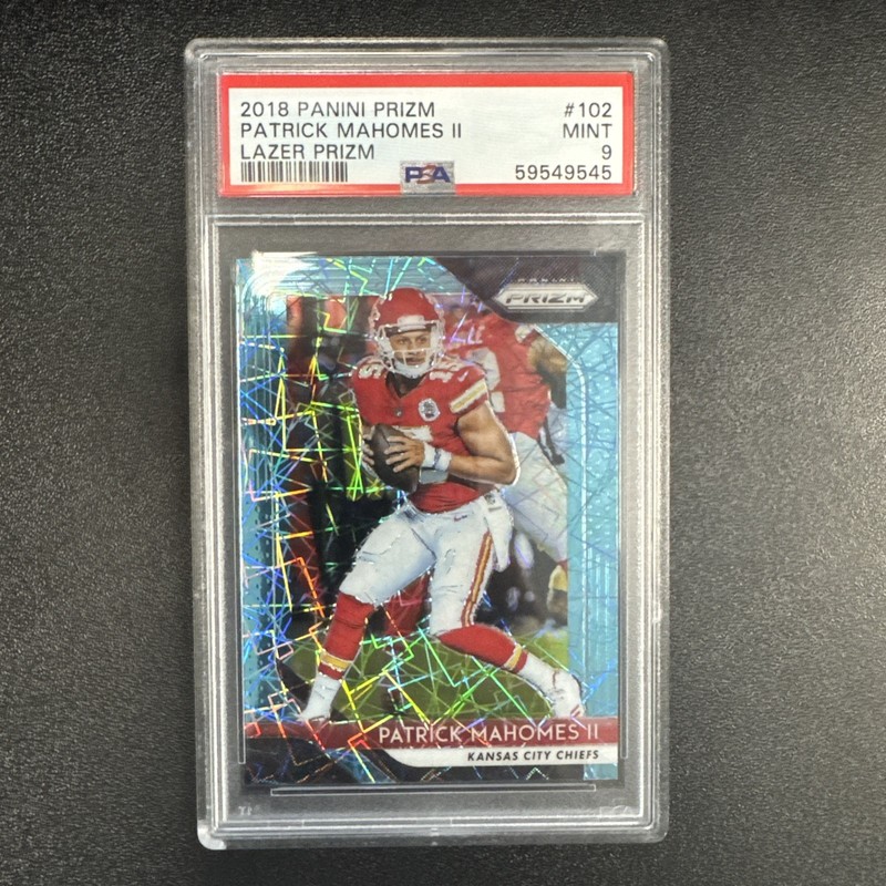 2018 Panini Prizm Patrick Mahomes #102 Lazer Prizm PSA 9 Mint Chiefs