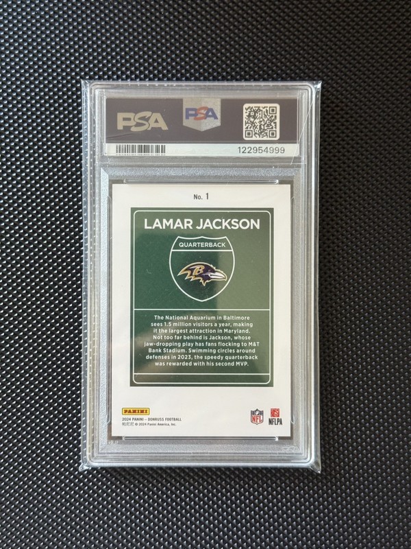 💎 PSA 9 Lamar Jackson Downtown! 2024 Donruss SSP Ravens MVP Rare 🔥 view 2
