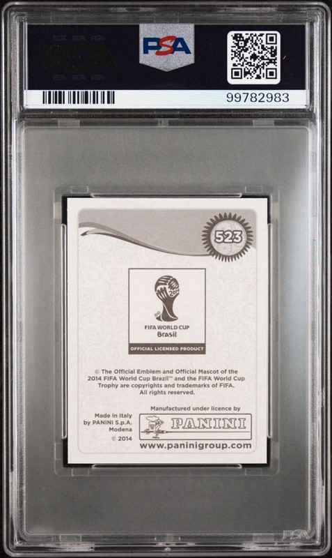 2014 Panini World Cup #523 Cristiano Ronaldo Sticker PSA 10 Gem Mint  Portugal!! view 2