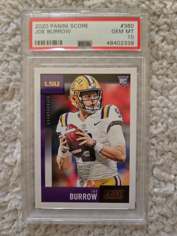 2020 Panini Score Joe Burrow Rokkie PSA10