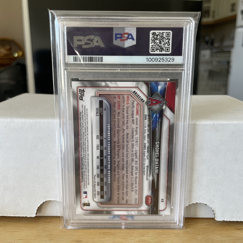 Bowman 2018 Shohei Ohtani Rookie RC PSA 9  #49 Los Angeles Angels view 2