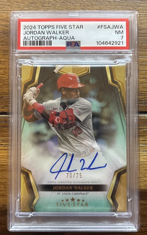 2024 Topps Five Star Jordan Walker Aqua Auto /75 #FSA-JWA PSA 7 NM STL Cardinals