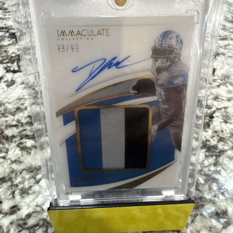 D’Andre Swift PSA 9 Auto 2021 Immaculate Premium Patch #PPADS Autographs #'d /99
