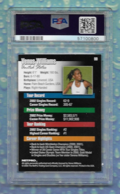 VENUS WILLIAMS 2003 NETPRO ROOKIE RC CARD #99 GRADED PSA 8 NM-MT! TENNIS STAR view 2