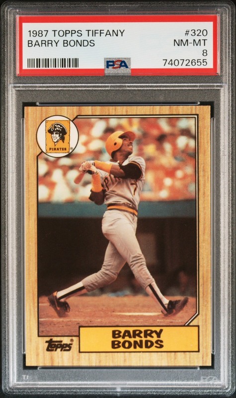 1987 Topps Tiffany #320 Barry Bonds PSA 8